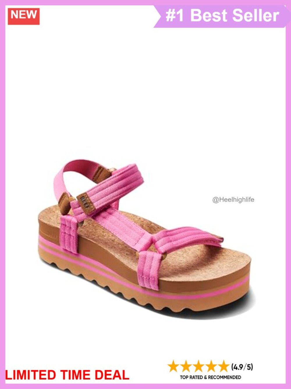 Cushion Rem Hi Platform Sandals Vegan Leather Suede Backstrap EVA